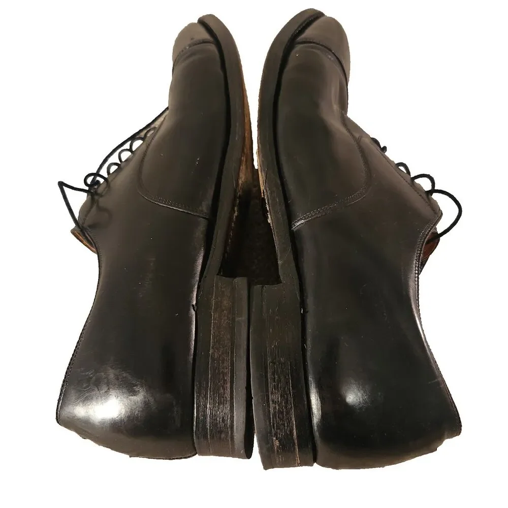 Johnston & Murphy Mens 10D Black Leather Dress Shoes Oxford Classic Formal